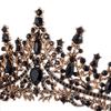 Luxury Bridal Headpiece Wedding Party Accessories Black Rhinestone Bride Wedding Evening Crown