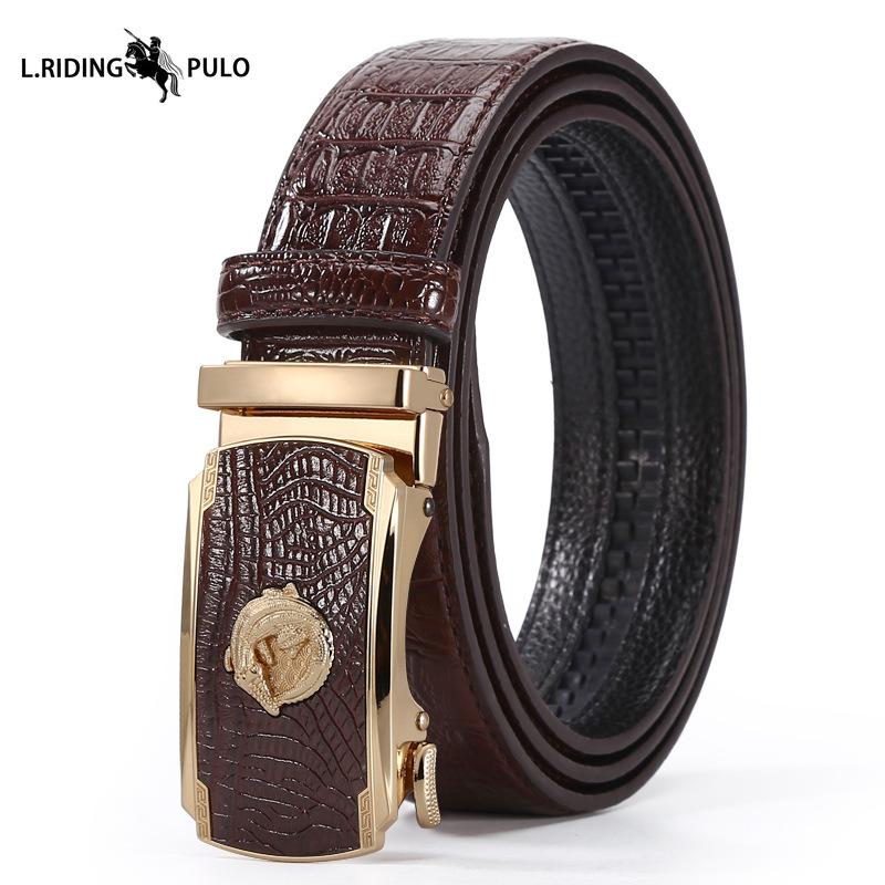 Men's High-end Crocodile Belt Business Fashion Young People Automatic Buckle Belt