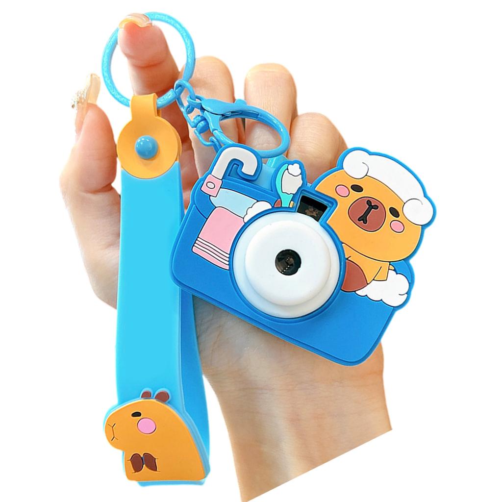 Portachiavi Creativo Capibara Fotocamera Caratteristica Proiezione Divertente Design Multicolore Decorazione da Appendere alla Borsa Accessorio Regalo
