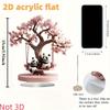 Schaukelbaum Paar Panda Tisch 2D flache Acryl dekorative Ornament Skulptur - für Schreibtisch, Schlafzimmer, Wohnzimmer, für Weihnachten und Halloween