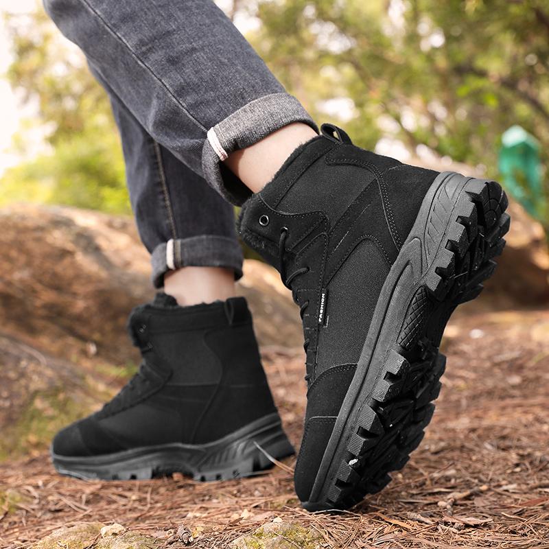 High-quality Men's Snow Boots Warm Plush Winter Boots Shoes Outdoor Snow Boots Non-slip Platform Shoes