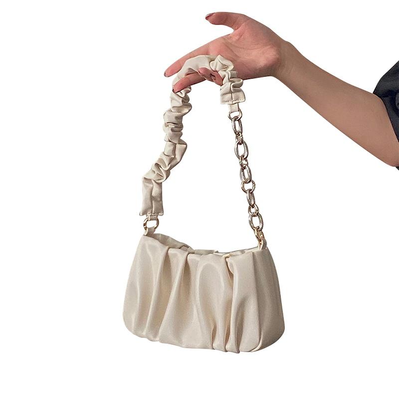 IELGY Urban Simple Ladies Solid Color Soft Leather Comfortable Chain Diagonal Bag