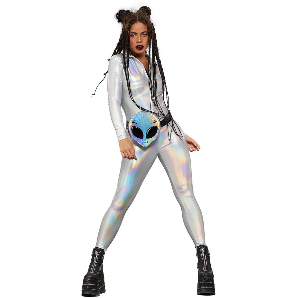 Fever Womens/Ladies Miss Whiplash Mirror Holographic Catsuit