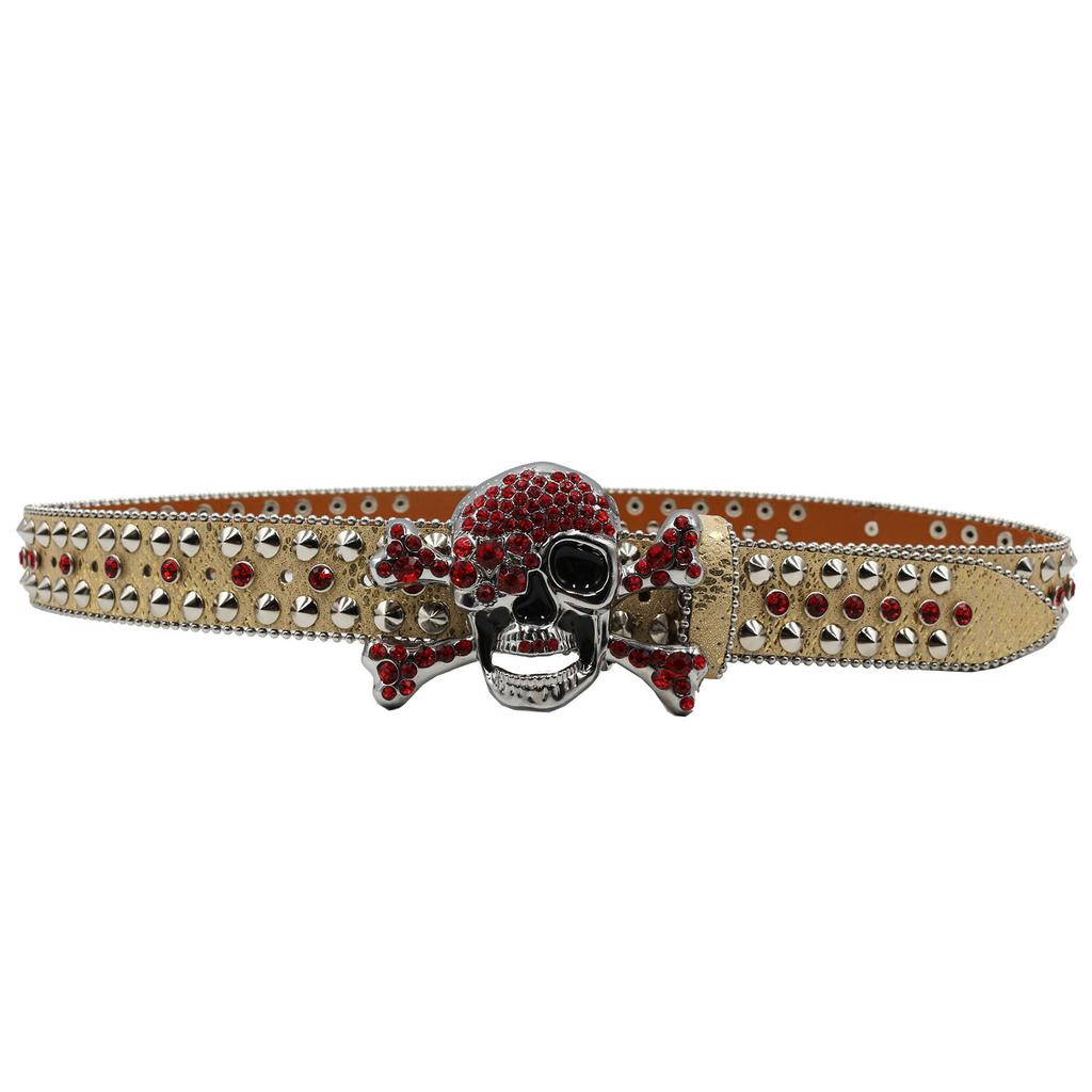 Rhinestone Belt for Women Diamond Belt Flash Diamond Hip Hop Punk Personality Fashion Versatile Trousers Belt