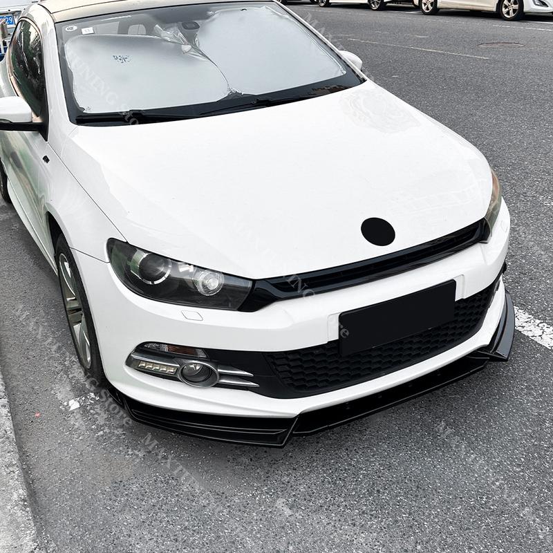 Spoiler Sottoparaurti Anteriore Per Volkswagen Scirocco MK3 R-line GTS 2008-2014 Splitter Diffusore Nero Lucido Kit Carrozzeria Extra Tuning Auto