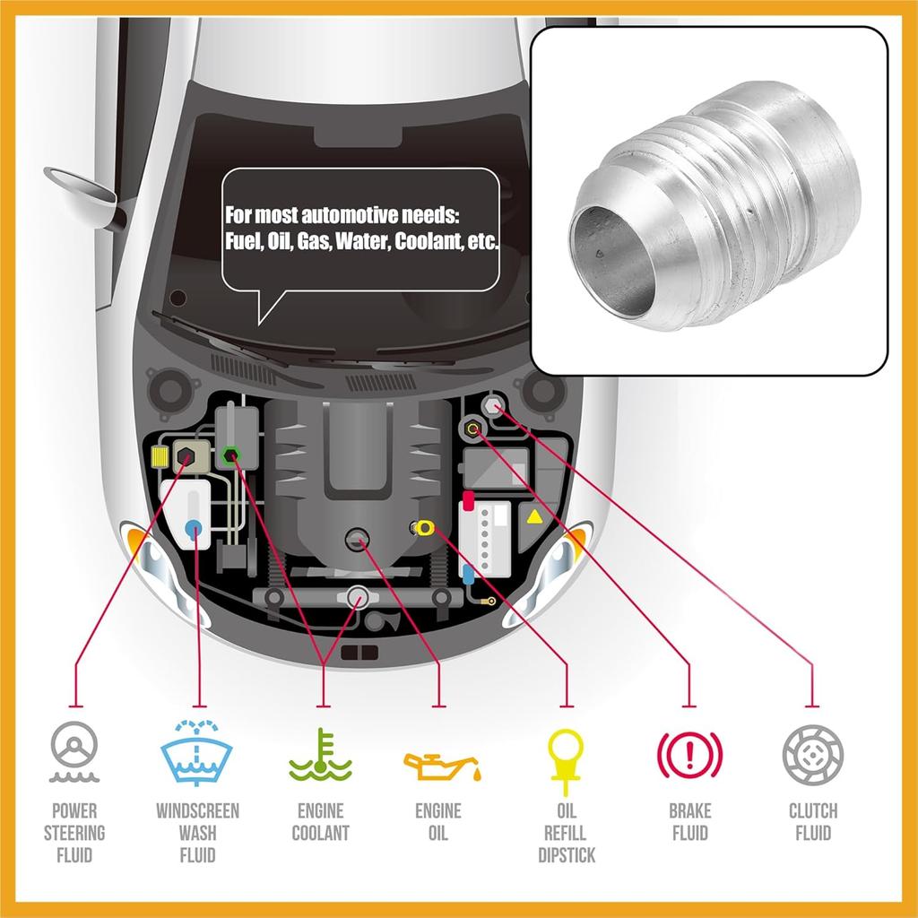 Car Auto 10AN Male Weld on Fitting Bung Hose Adapter Fuel Oil Aluminum Alloy Silver Tone Pack of 10 Replacement
