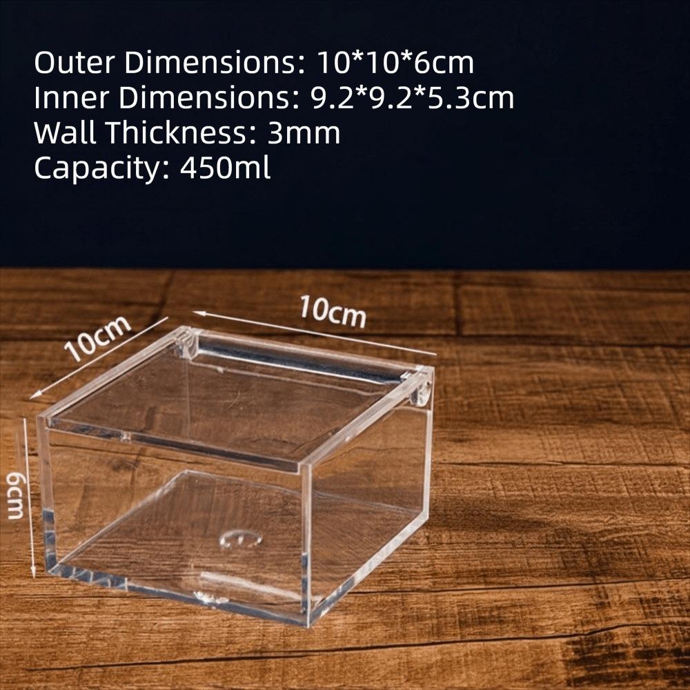 Square Cube Acrylic Box With Lids Stackable Design Transparent Container Transparent Case Clear Cube Box Decorative Use