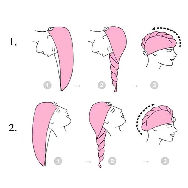Saugfähige Weiche Handtuchkappe für Frauen, Duschhaube Kopfhauben, Schwimmhandtuch Schnell Trocknender Haar-Turban-Wickel