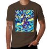Enigmatic Gaze - Abstract Feline Art T-Shirt cute clothes anime boys whites heavyweight t shirts for men