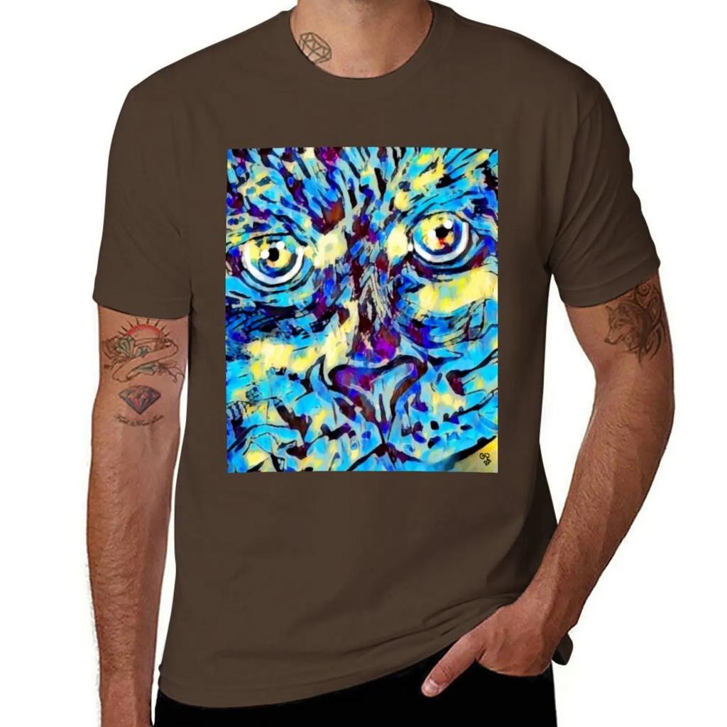 Enigmatic Gaze - Abstract Feline Art T-Shirt cute clothes anime boys whites heavyweight t shirts for men