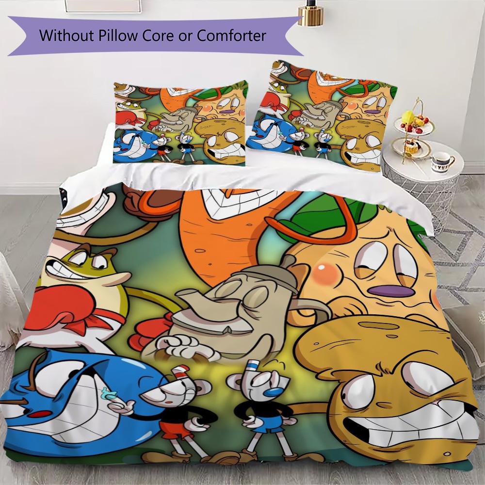 Anime Theme Pattern Bedding,Quilt Set Quilt Cover Pillowcase Home Birthday Gift (1*duvet cover+2*pillowcase,without core)XSJT0917293