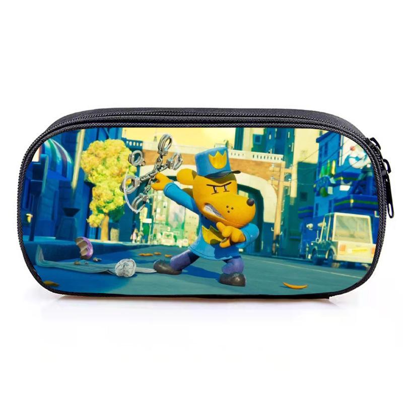 Dog Man Pencil Case Cute Game Pen Bags Kids Large Storage Students School Gifts Pencilcases