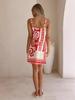 2025 Summer Seaside Vacation Linen Printed Camisole Dress
