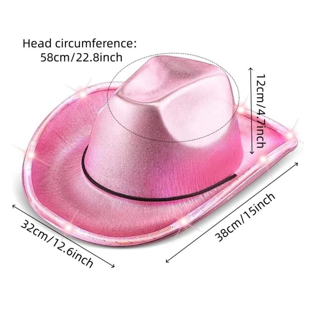 Composite Light Up Cowgirl Hat Comfortable Cowboy Hat Durable Space Cowgirl Hat  Outdoor