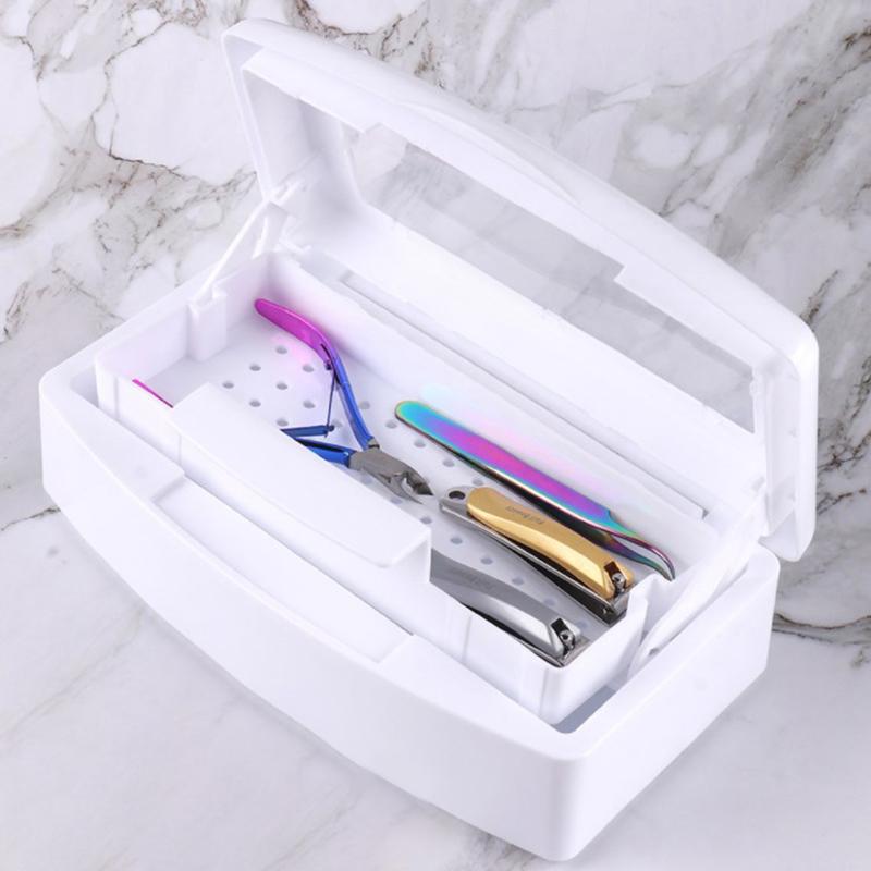 

Nail Sterilizer Tray Disinfection Box Sterilizing Clean Nail Art Salon Manicure Implement Sanitize Tool Equipment Cleaner Tools белый