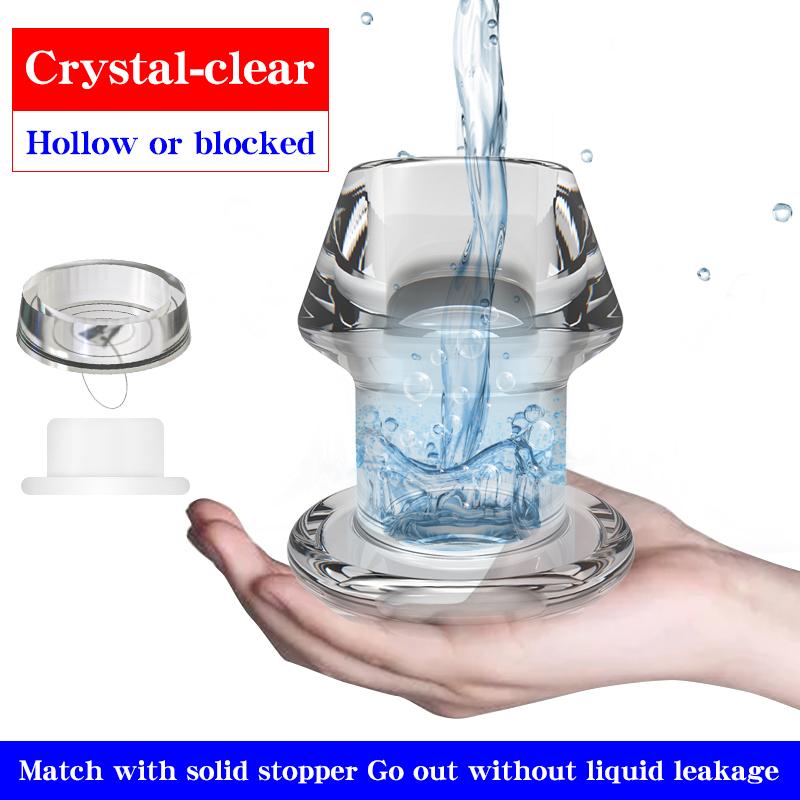 LINKJOY Hollow Anal Plug with Matched Stopper Enema Anal Expander Butt Plug Peep Vagina and Anus Dilation SM Sex Toys for