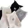 Women's Spring and Autumn Mesh Bow Embroidery Mid-calf Socks, Women's Slimming Trendy Socks, Rolled-up Postpartum Socks