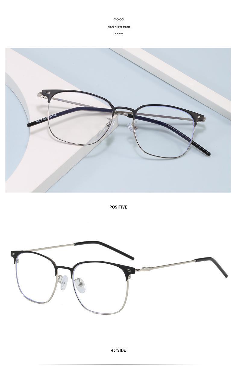 Retro Round Eyebrow Line Frame - Unisex Blue Light Blocking Prescription-Compatible Eyeglass 8020