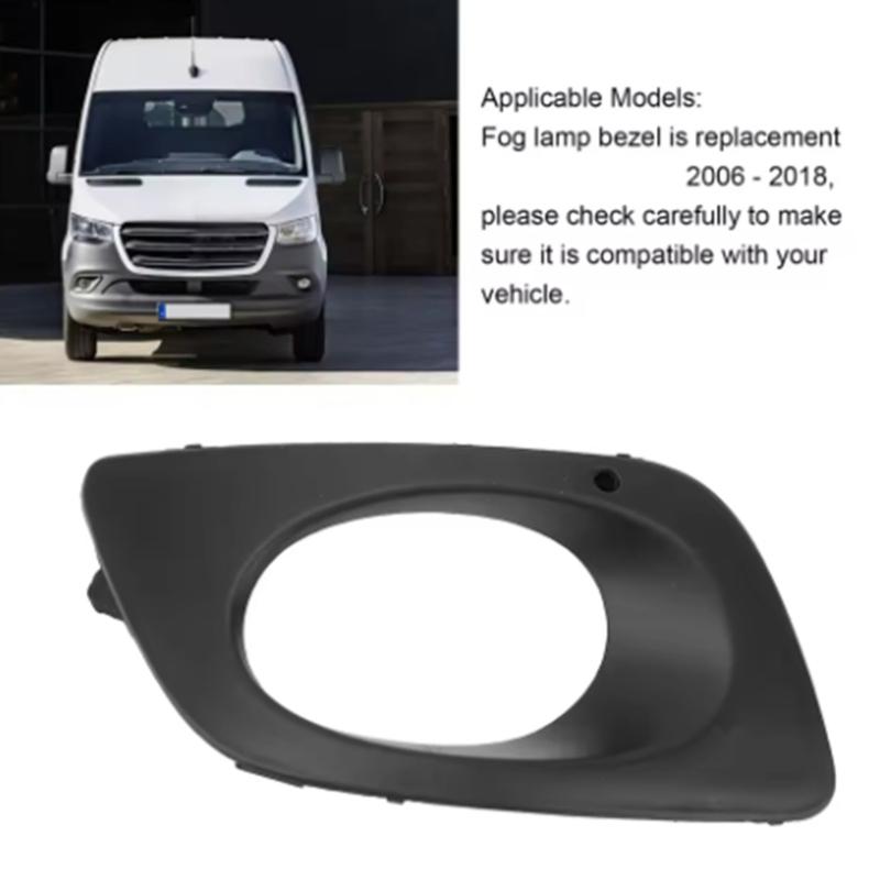 9068850353 ABS Fog Light Frame Cover Black Front Bumper Outer Surround Service Part for Repairing Worn Trim Opening Areas 9068850253
