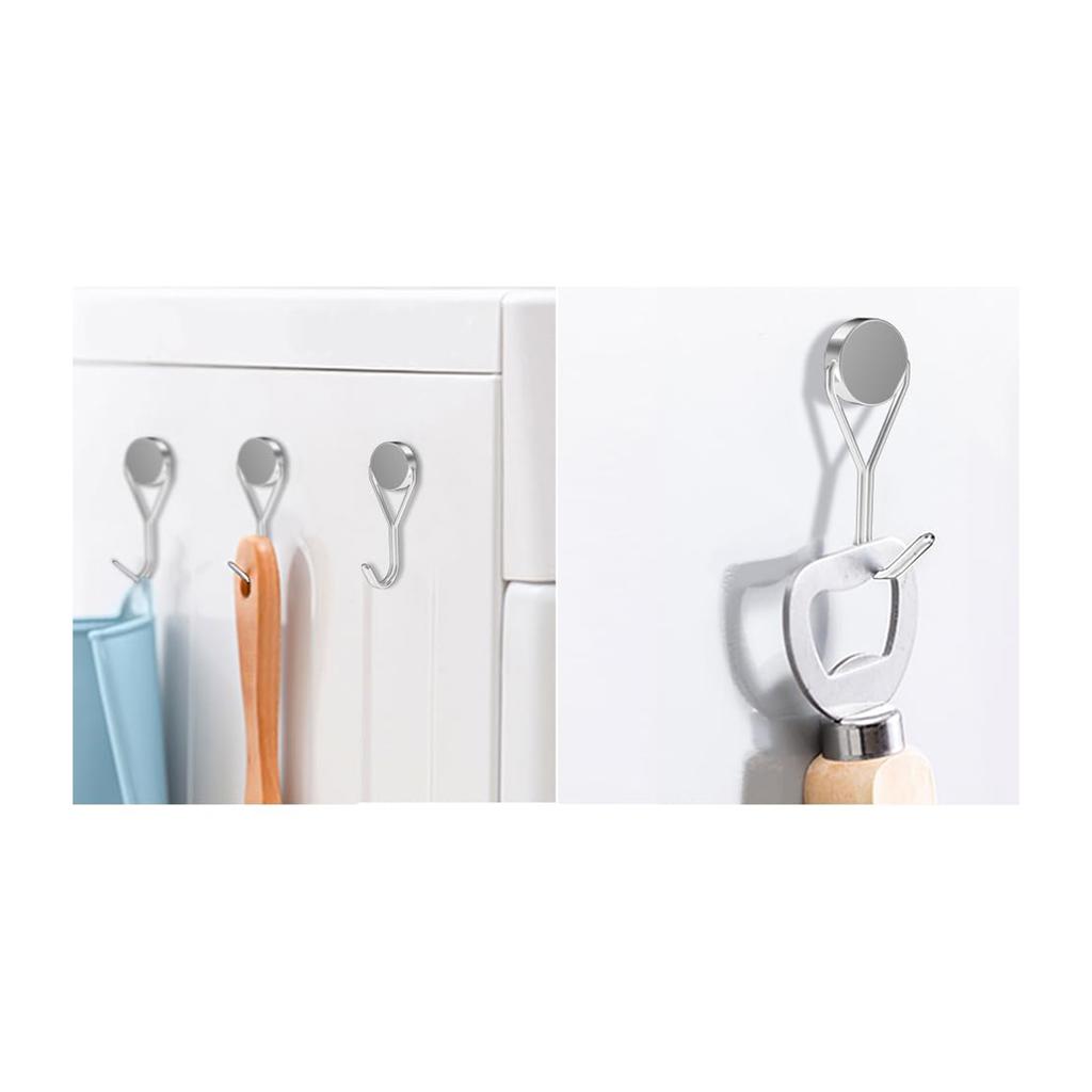 Magnetic Hooks 360° Super Strong Magnetic Hooks For Kitchen Bathroom No Hole Hooks 4pcs Pack