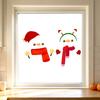 Reusable Holiday Scene Decor Christmas Snowman Static Glass Stickers, Simple Window Clings, Waterproof PVC Clings Decorative Sheets for Home