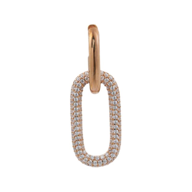 APM Monaco Single geometric shape large 925 silver earrings for women rose gold RE11755OX серебряный