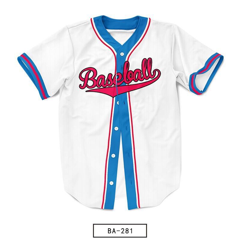 Men's and Women's Same Baseball Uniforms, European and American Baseball Tops, 3D Digital Printing Sportswear, Game Training Uniforms