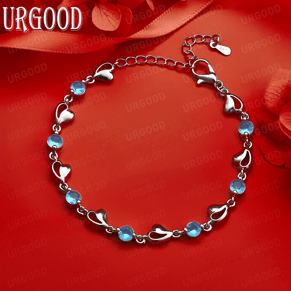 925 Sterling Silver Delicate Side Chain Romantic Bracelet Gift Jewelry