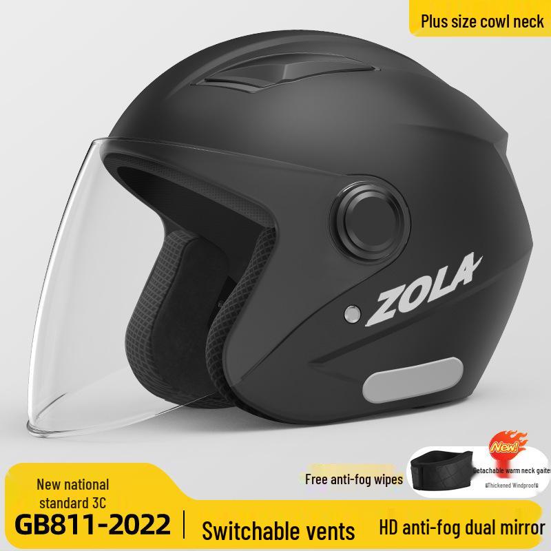 Men's Winter Electric Bicycle Helmet with Anti-Fog and Double Visor, 3C Certified, Korean Style for Motorcycles and Scooters.