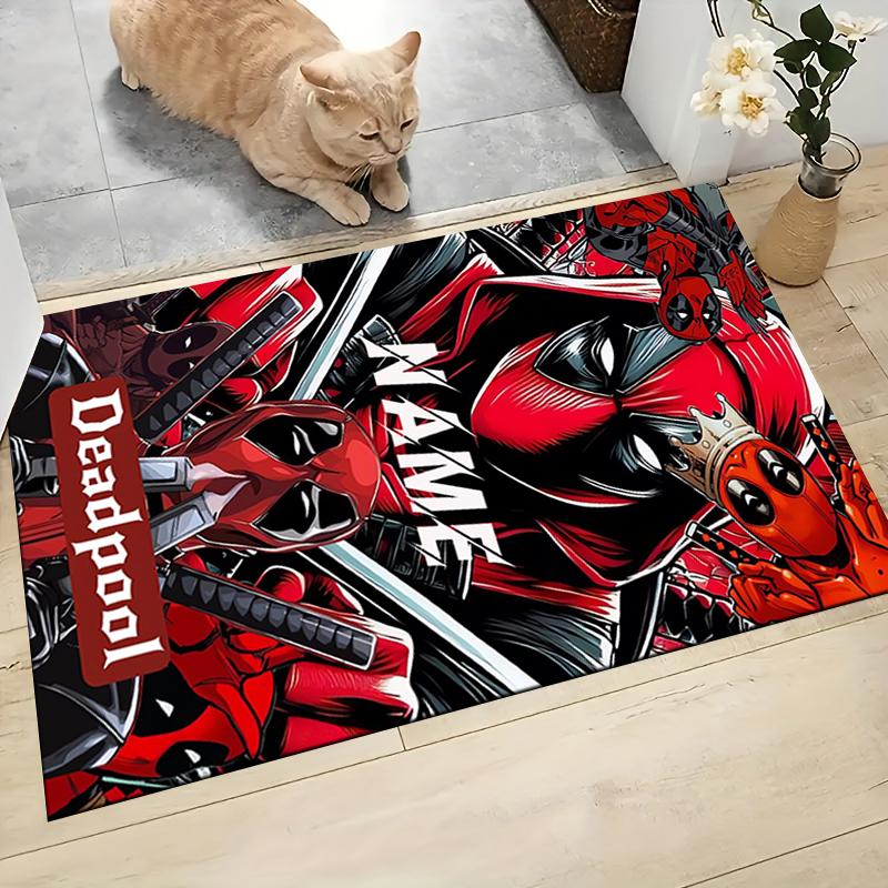 Custom Name Deadpool Movie Poster Carpet Rug Customizable Soft Washable Anti-Slip Home Living Room Sofa Mats Personalized Rug. 090919