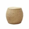 Round Woven Stool MultiFunctional Pouf Natural Texture Accent Seating for Apartment
