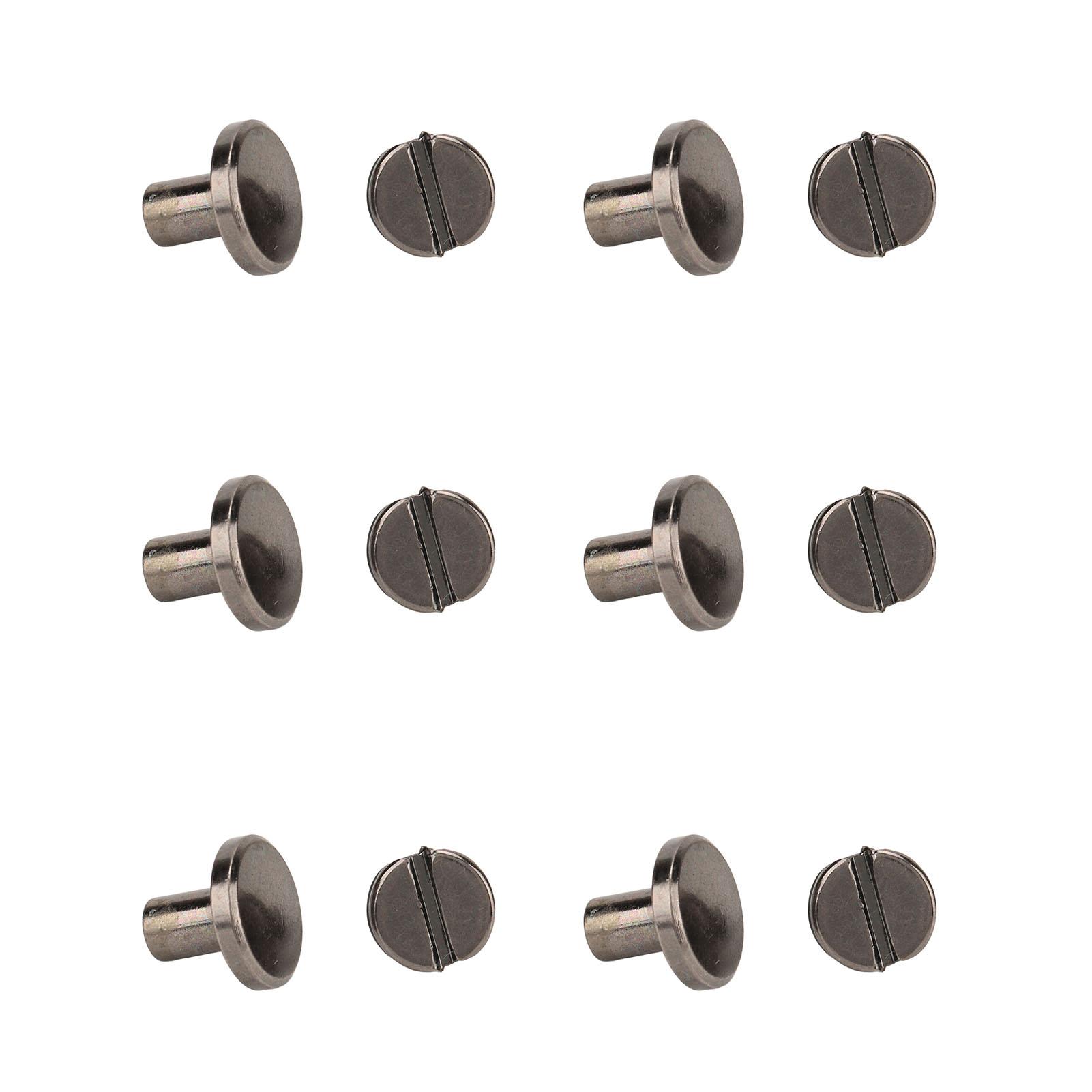 

120set Chicago Screws 9.5x8mm DIY Burr Free Brass Curved Appearance Flat Head Electroplating серый