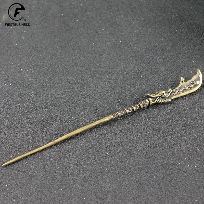 Ancient Chinese Weapon Copper Halberd Solid Brass Armored Warrior Weapons Tea Knife Puer Tea Needle Tea Tool Cigar Pass Needle