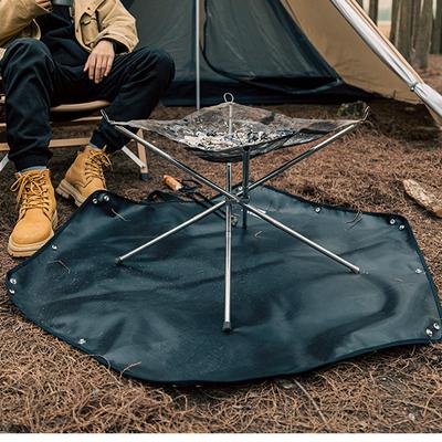 Foldable Fireproof Mat Flame Retardant Heat Resistant Pad Hexagonal Fire Pit Ember Mat for Outdoor Camping Picnic Barbecue