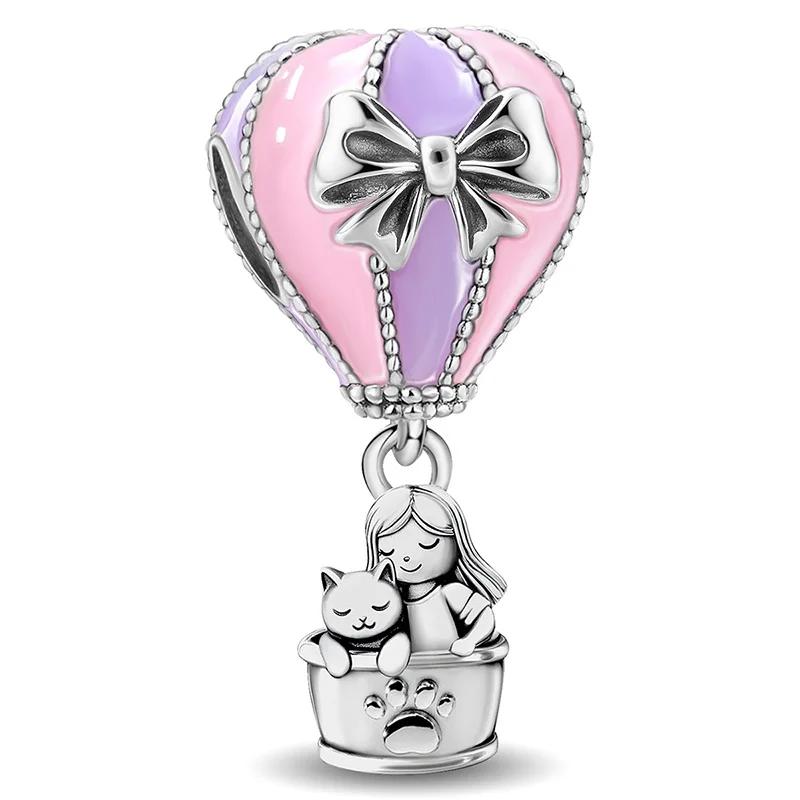 Copper Air Balloon Kitten Girl Red Strawberry Charms Beads Necklace Making Gift Of High Quality Fine Jewelry