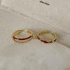 Vintage Red Drip Oil Open Ring Women Geometric Cool Sweet Exquisite Adjustable Band Fashion Accessory Christmas New Year Gift