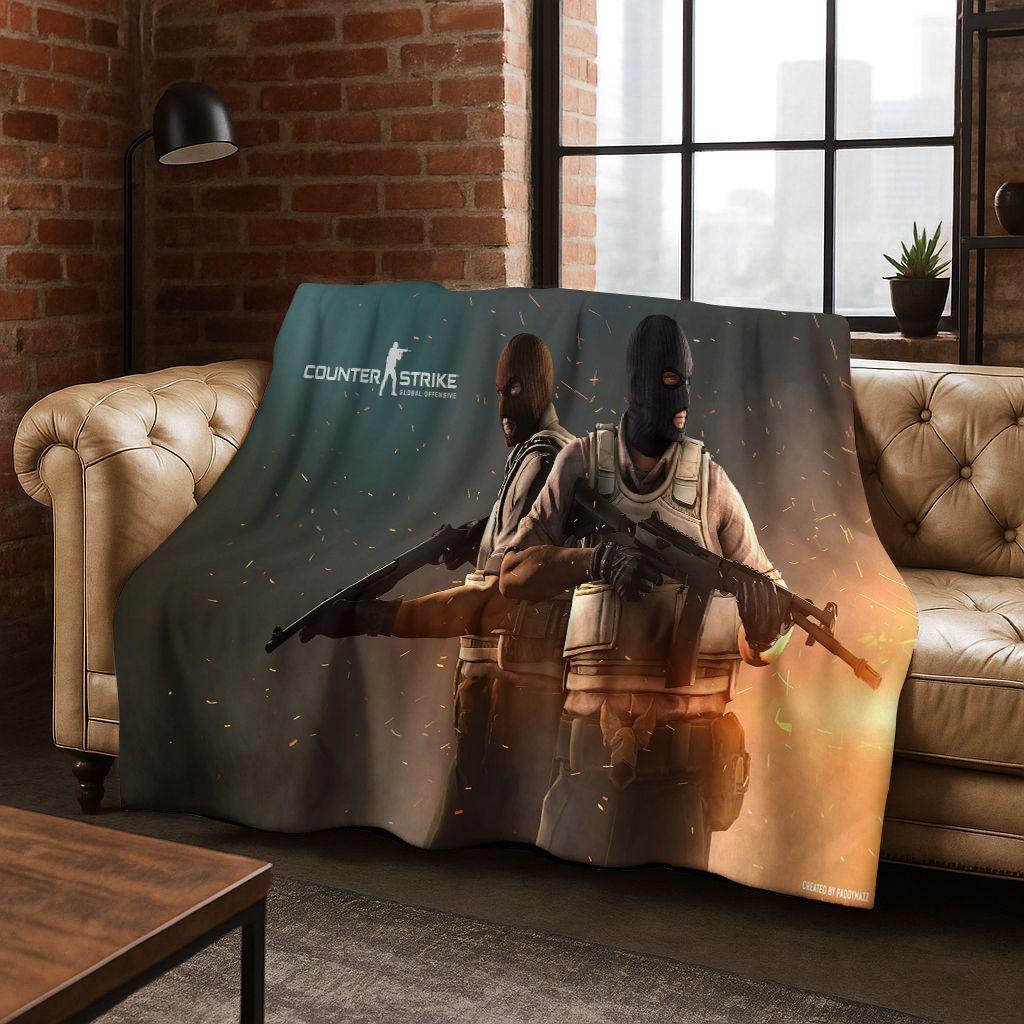 26 Style CS GO Game Counter Strike Gamer Flannel Blanket,Warm and Cozy Soft Throw Blanket for Home Bedroom Bed Sofa Cover Gift