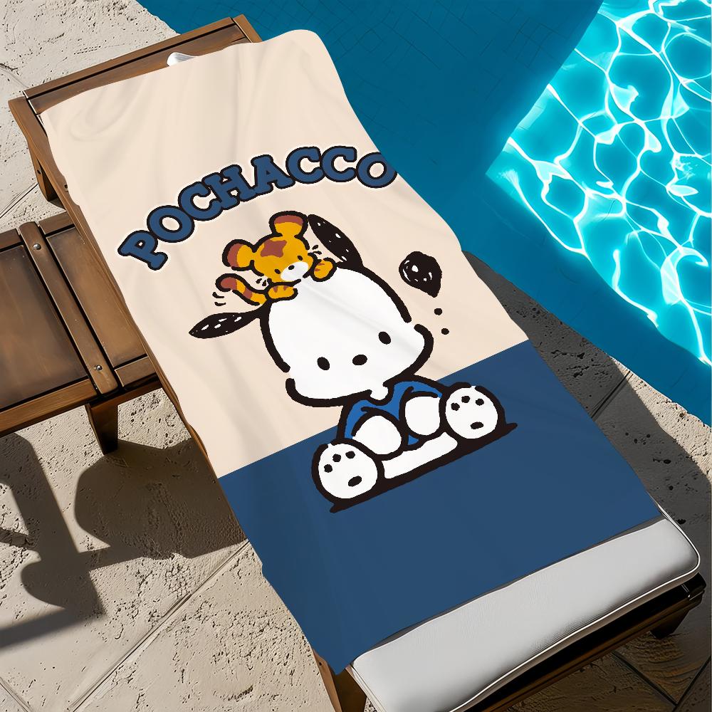 P-Pochacco-O CUTE Towel Beach Quick Dry Soft Pool Towels Gift for Travel Gym Shower Camping sports