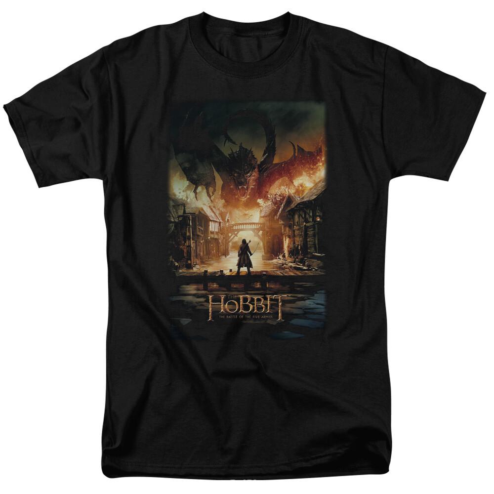 26 The Hobbit Smaug Poster T Shirt Mens Licensed Fantasy Movie Tee Baggins Black Unisex T-Shirt M