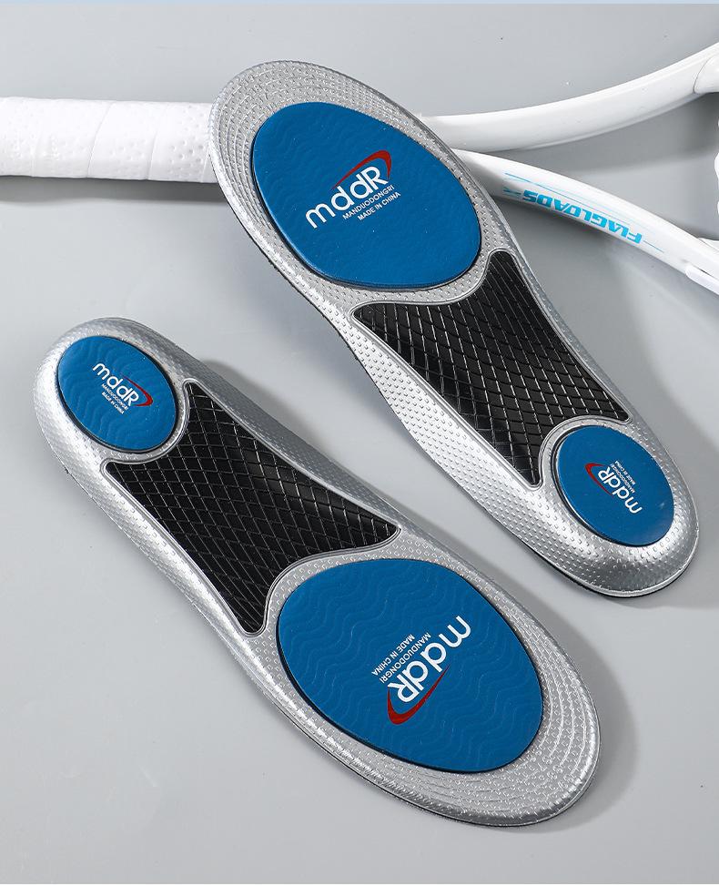 High Elastic Sports Insole: Shock Absorption, Sweat & Odor Control, Breathable, Arch Support for Badminton, Basketball, Running, and Casual Wear.