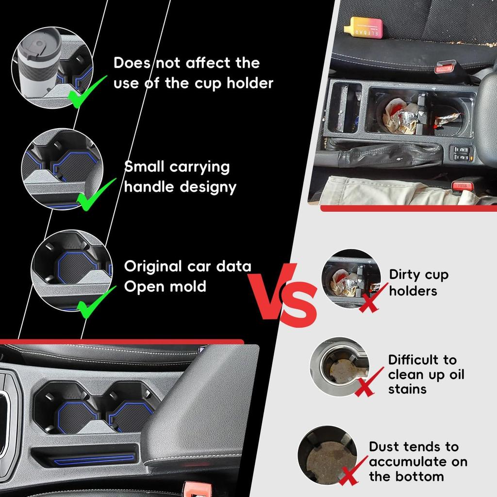 Auovo Protector Mats For Volkswagen Jetta Accessories 2025 -2024 Fit Cup Holder Erts Door Console Liners Dust Mat Car Interior Trim(10-Pc Set)(Dark