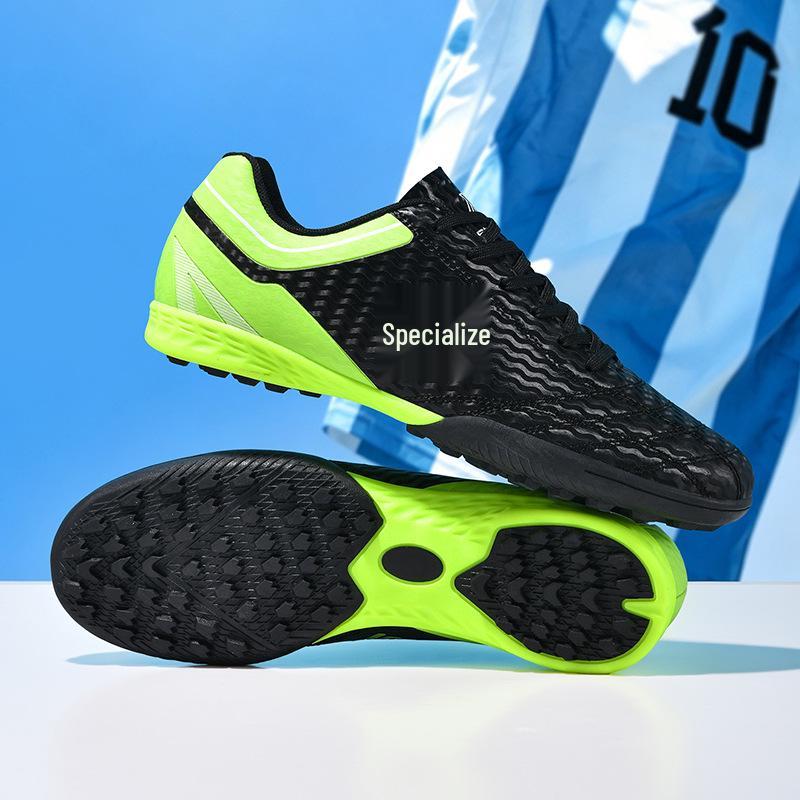 Professional Youth Futsal Low-Top Lace-Up Football Shoes with Long Studs
