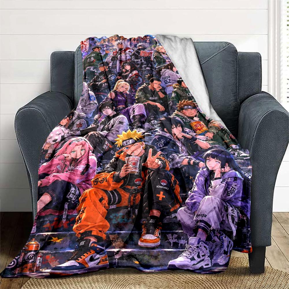 Naruto Blanket Soft Warm Cozy Suitable for Office Chair Picnics Seaside Four Seasons Multipurpose Digital Print Birthday Christmas Gift Blanket