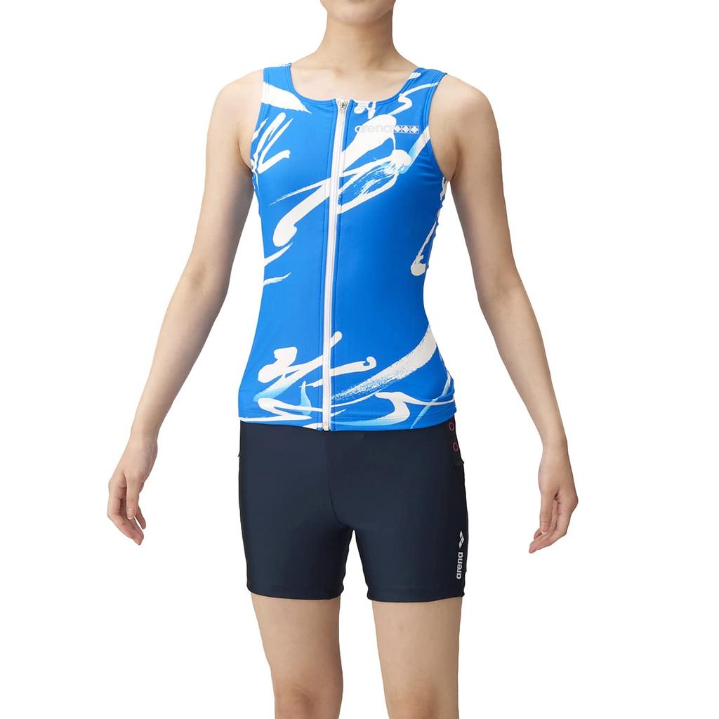 arena 50th anniversary made Fitness Swimsuit M Size Separate Hand Printed Large Color Snap Insert Fit Pad "You arena" Women's LAR-3247W