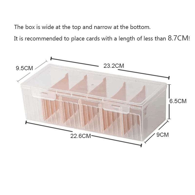 1PC Clear Plastic Compartmentalized Organizer Box Holds 550+ Game Cards Storage Box With Adjustable Divider For Cards