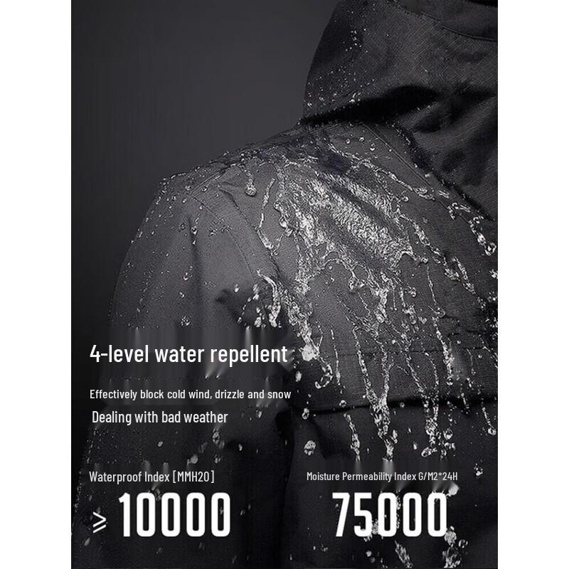 Warrior Men's 3-in-1 Outdoor Windproof Waterproof Hooded Jacket