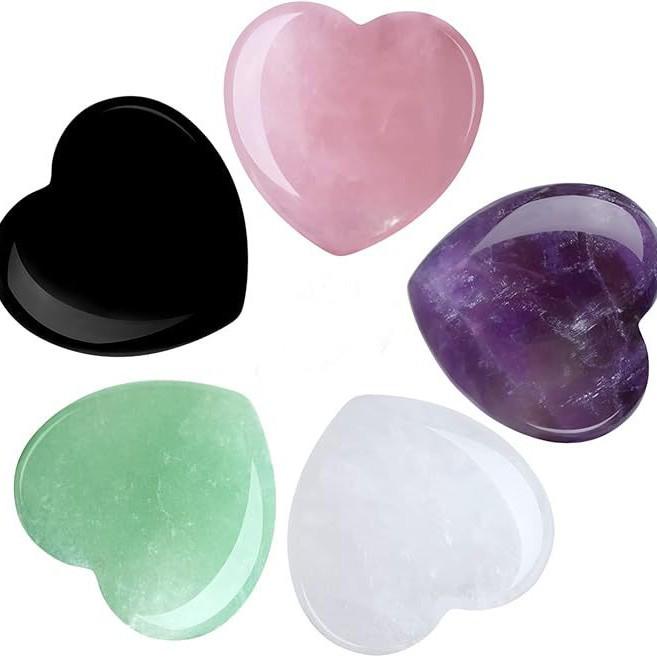 Hot Seller Valentine's Heart Stone Crystal Gemstone Craft (2cm)