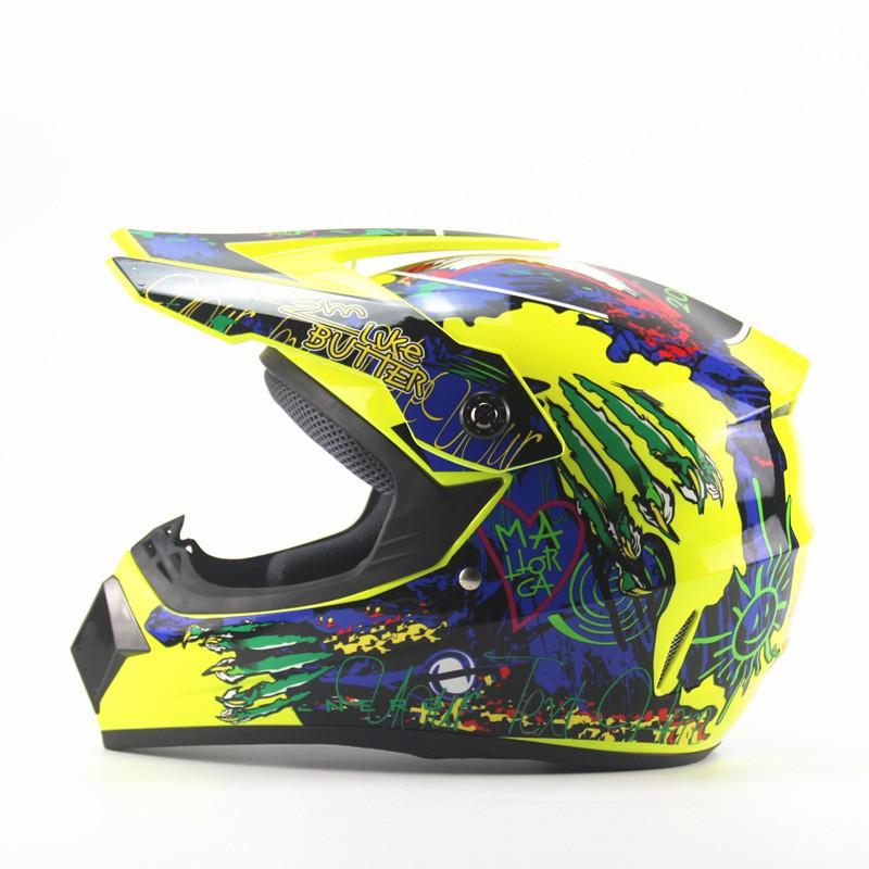 Full Face Mountain Bike Helmet DH Downhill Cycling ABS Safety With Printing S M L XL