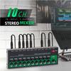 10 Channel Audio Mixer Stereo Mono Line Mixer 6.35mm TRS TS Input Metal Shell Type C Audio Processor for Guitar Bass