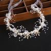 Headband Floral Butterfly Design Adjustable Ribbon Women Headband Faux Pearl Cubic Zirconia Greek Bohemian Style Wedding Bridesmaids Fairy